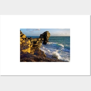 Pulpit Rock and stormy seas Posters and Art
